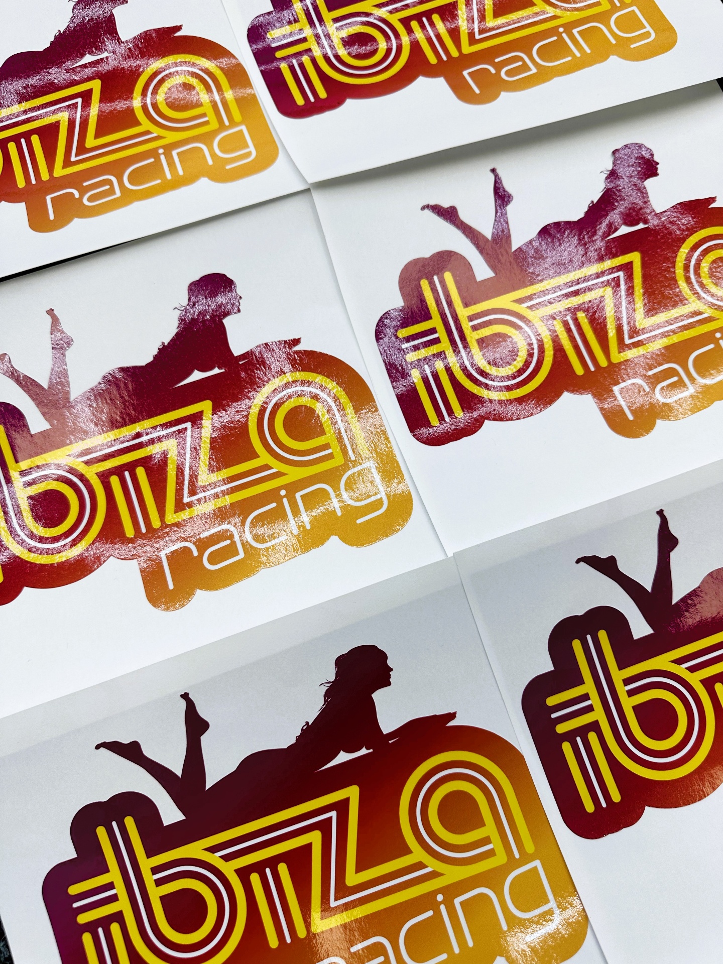 Printed Ibiza Racing vinyl decals